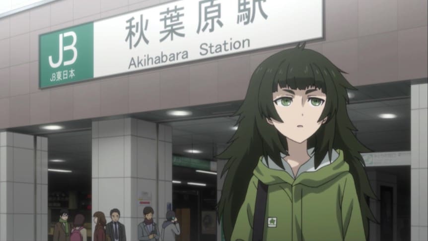 Maho Hiyajo in front of Akihabara JR Sation