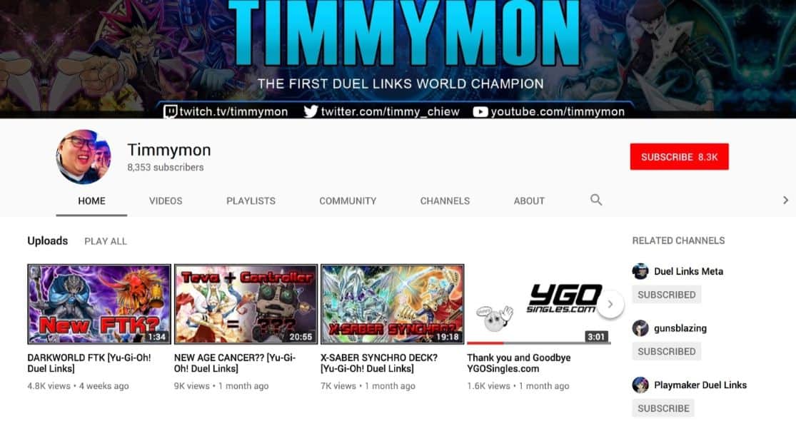 Timmy winning the YuGiOh World Championship 2017